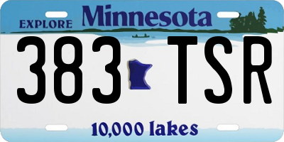 MN license plate 383TSR