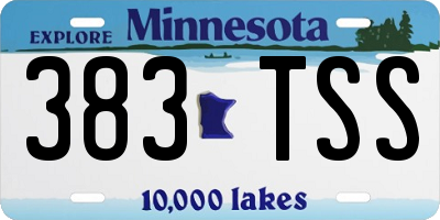 MN license plate 383TSS