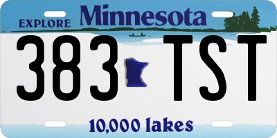 MN license plate 383TST