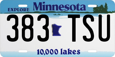 MN license plate 383TSU