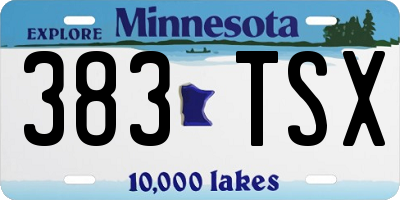 MN license plate 383TSX
