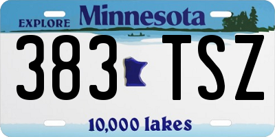 MN license plate 383TSZ