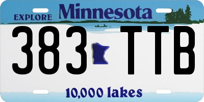 MN license plate 383TTB