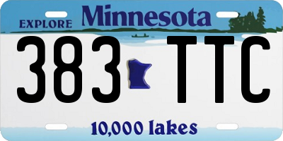 MN license plate 383TTC