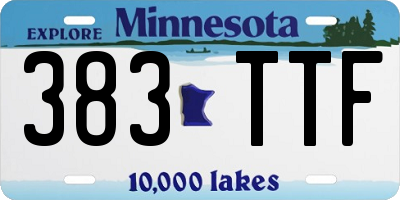MN license plate 383TTF