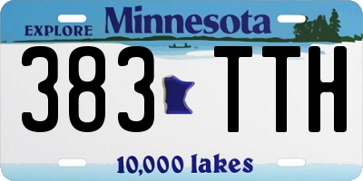 MN license plate 383TTH