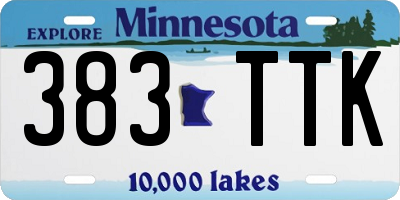MN license plate 383TTK