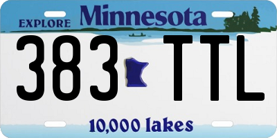 MN license plate 383TTL
