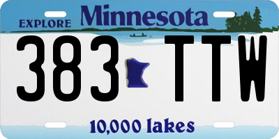 MN license plate 383TTW