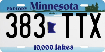 MN license plate 383TTX