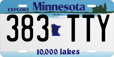 MN license plate 383TTY