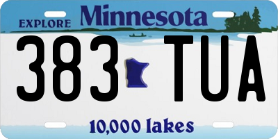 MN license plate 383TUA