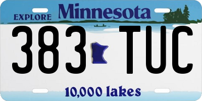 MN license plate 383TUC