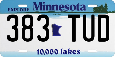 MN license plate 383TUD