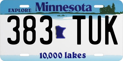 MN license plate 383TUK
