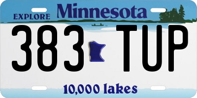 MN license plate 383TUP