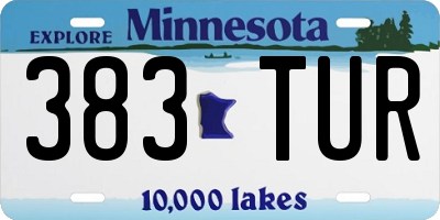 MN license plate 383TUR
