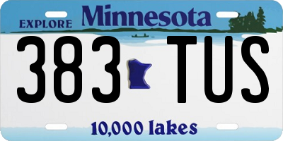 MN license plate 383TUS