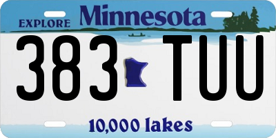 MN license plate 383TUU