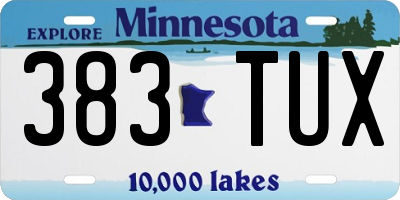 MN license plate 383TUX