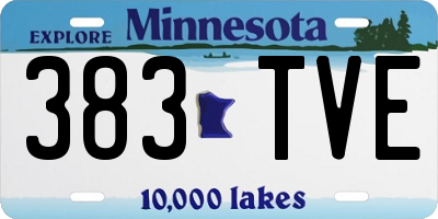 MN license plate 383TVE