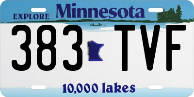 MN license plate 383TVF