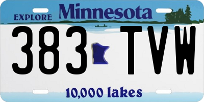 MN license plate 383TVW