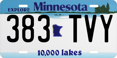 MN license plate 383TVY