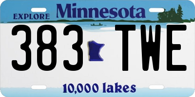 MN license plate 383TWE