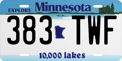 MN license plate 383TWF