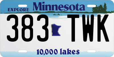 MN license plate 383TWK