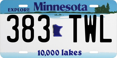 MN license plate 383TWL