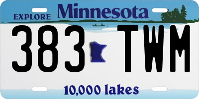 MN license plate 383TWM
