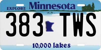 MN license plate 383TWS