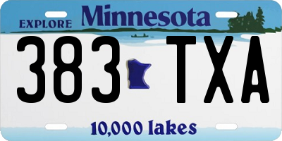 MN license plate 383TXA