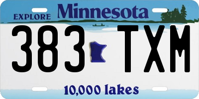 MN license plate 383TXM
