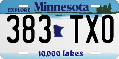 MN license plate 383TXO