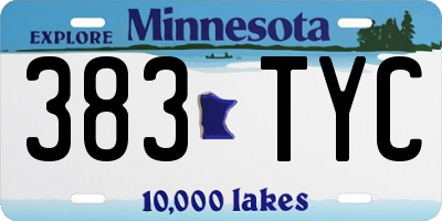 MN license plate 383TYC