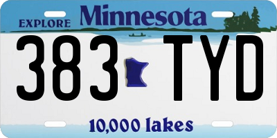 MN license plate 383TYD