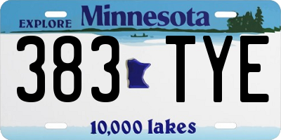 MN license plate 383TYE