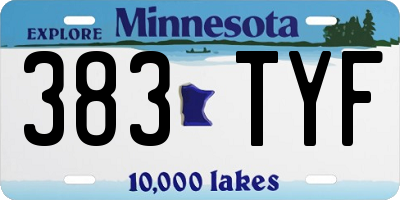 MN license plate 383TYF