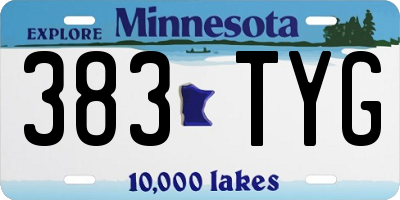 MN license plate 383TYG