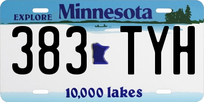 MN license plate 383TYH