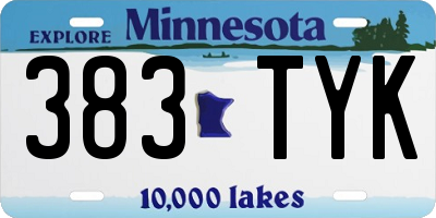 MN license plate 383TYK