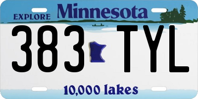 MN license plate 383TYL