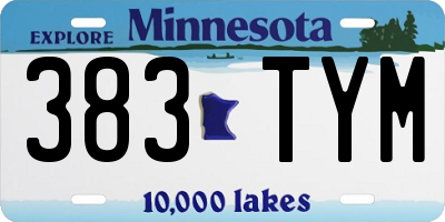 MN license plate 383TYM