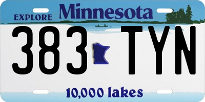 MN license plate 383TYN