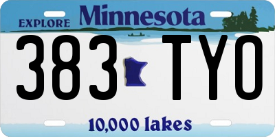 MN license plate 383TYO
