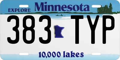 MN license plate 383TYP