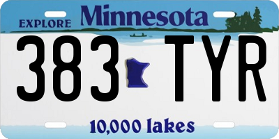 MN license plate 383TYR